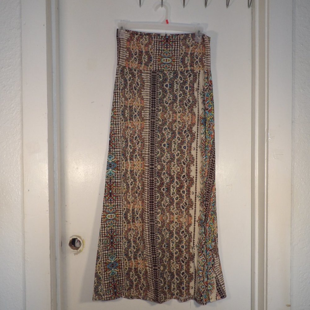 Lily White Paisley Strapless Dress Or Maxi Skirt Sz XL